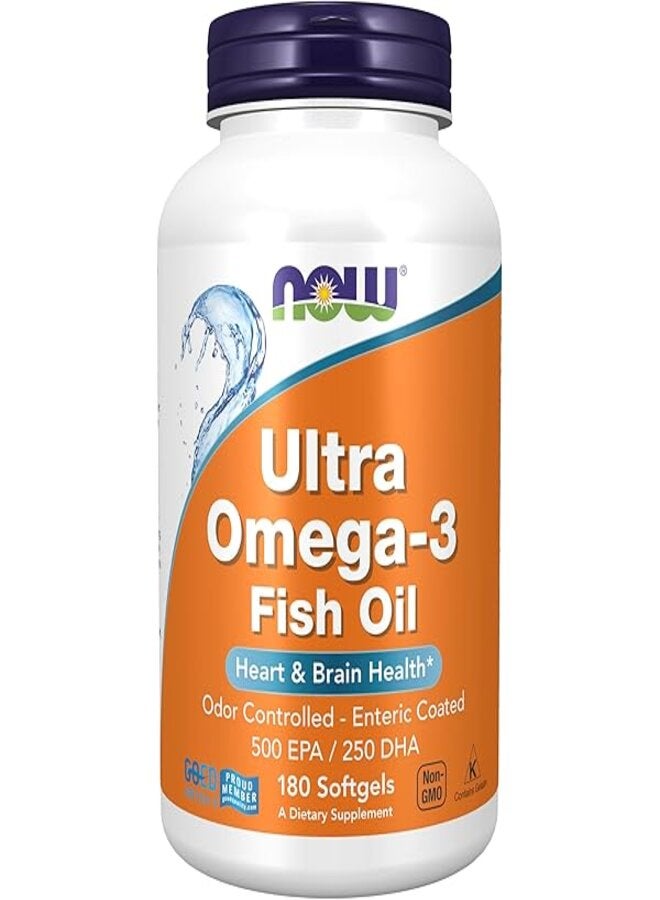 Now Foods - Ultra Omega 3 Fish Oil, 180 Softgels Packaging May Vary - Image 1