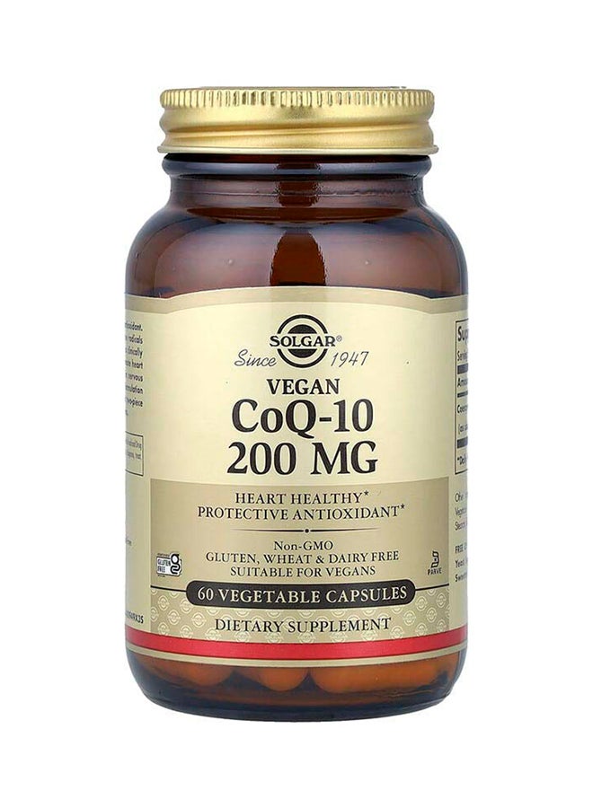 Solgar, Vegan CoQ-10, 200 mg, 60 Vegetable Capsules - Image 1