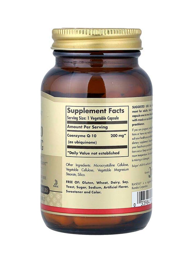 Solgar, Vegan CoQ-10, 200 mg, 60 Vegetable Capsules - Image 2