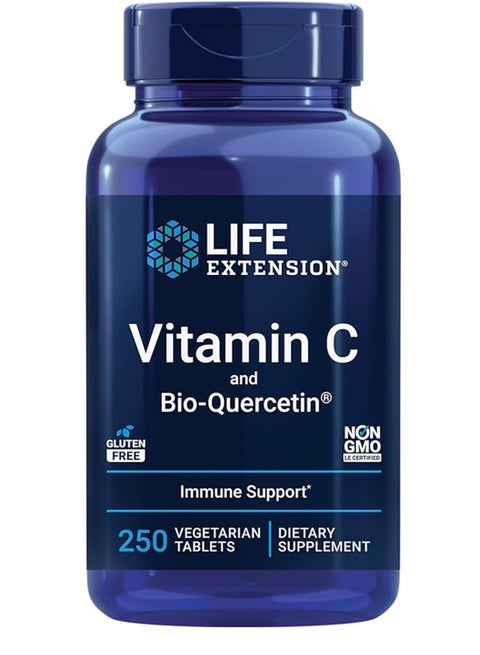 Life Extension Vitamin C And Bio-Quercetin Phytosome for Immune Support 250 Vegetarian Tablets