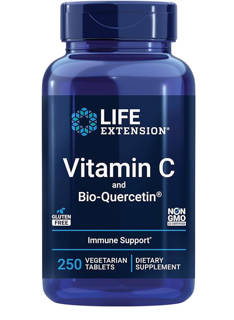 Life Extension Vitamin C And Bio-Quercetin Phytosome for Immune Support 250 Vegetarian Tablets