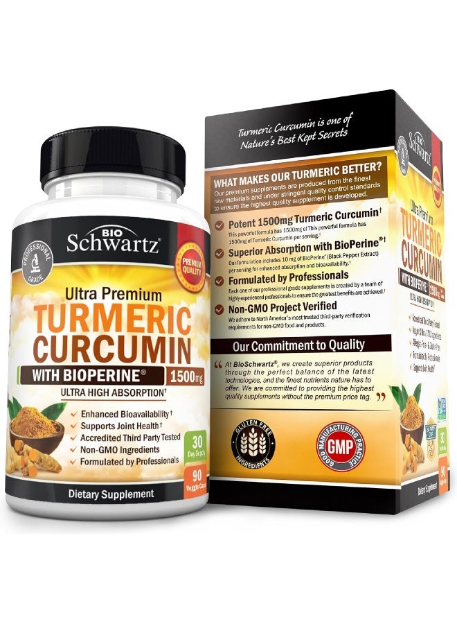 BioSchwartz Turmeric Curcumin 1500mg Dietary Supplement - 90 Capsules - Image 3