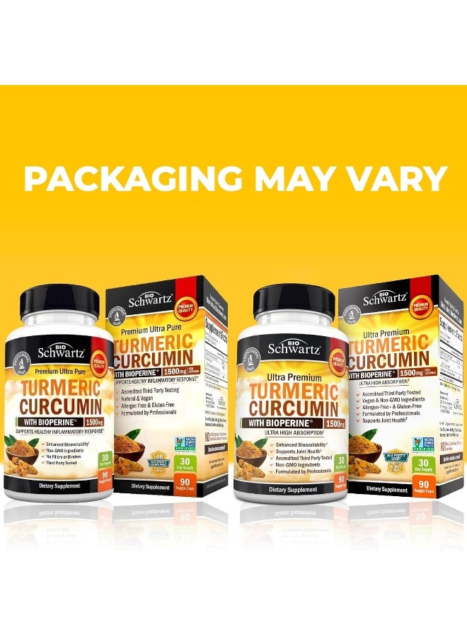 BioSchwartz Turmeric Curcumin 1500mg Dietary Supplement - 90 Capsules - Image 5