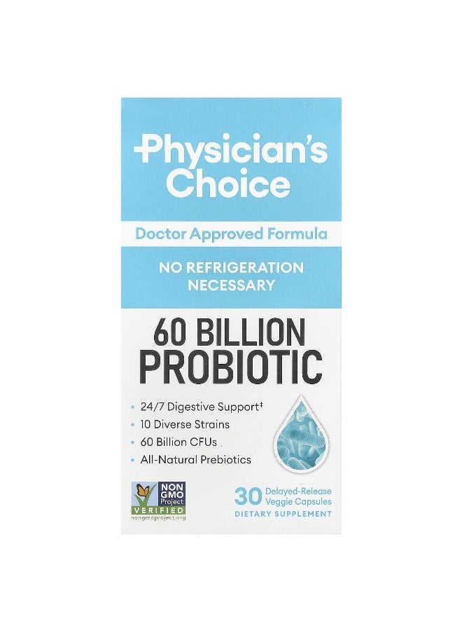 Physician's CHOICE 60 Billion Probiotic, 30 Veggie Capsules Packaging May Vary  - Image 1