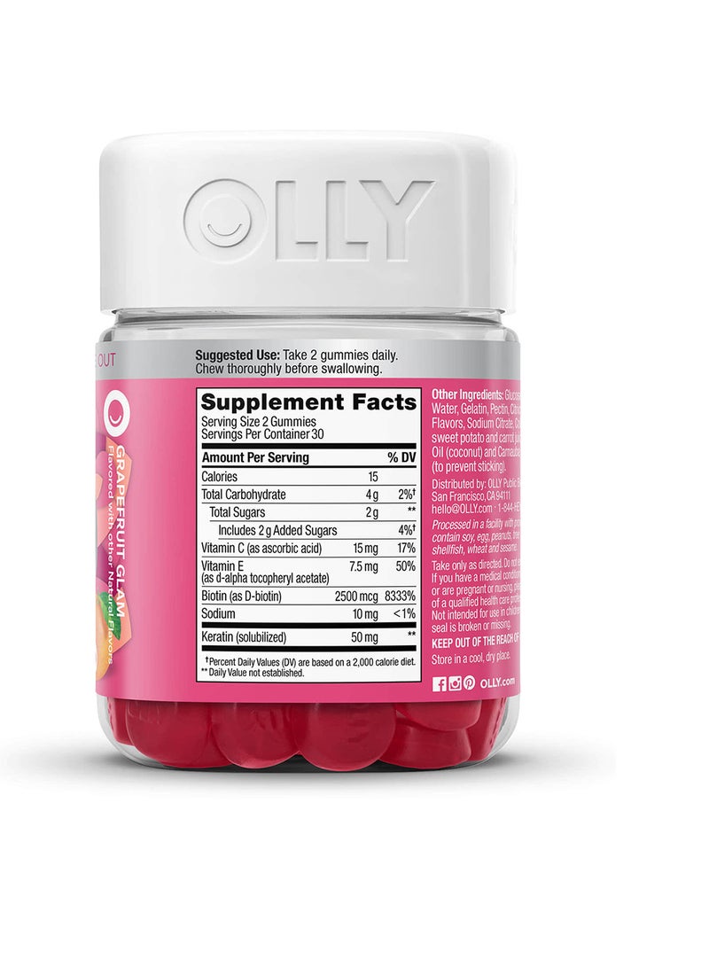 OLLY Undeniable Beauty, Grapefruit, 60 Gummies - Image 2