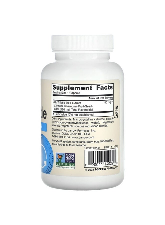 jarrow formulas Milk Thistle 150mg Dietary Supplement - 200 Veggie Capsules - Image 2