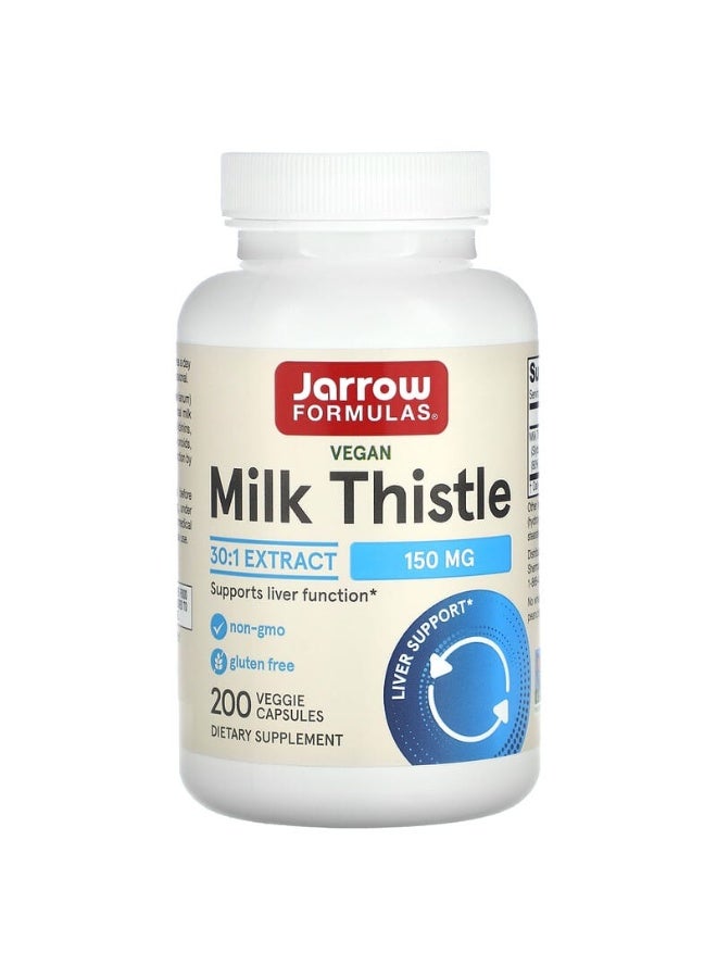 jarrow formulas Milk Thistle 150mg Dietary Supplement - 200 Veggie Capsules - Image 1