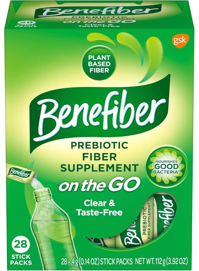 Benefiber Prebiotic Fiber Supplement Powder 28 Sttick Packs - Image 1