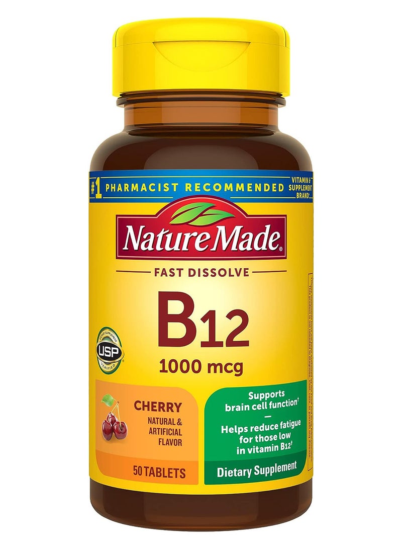 Nature Made Fast Dissolve B-12, 1000mcg - 50 Tablets - Image 1