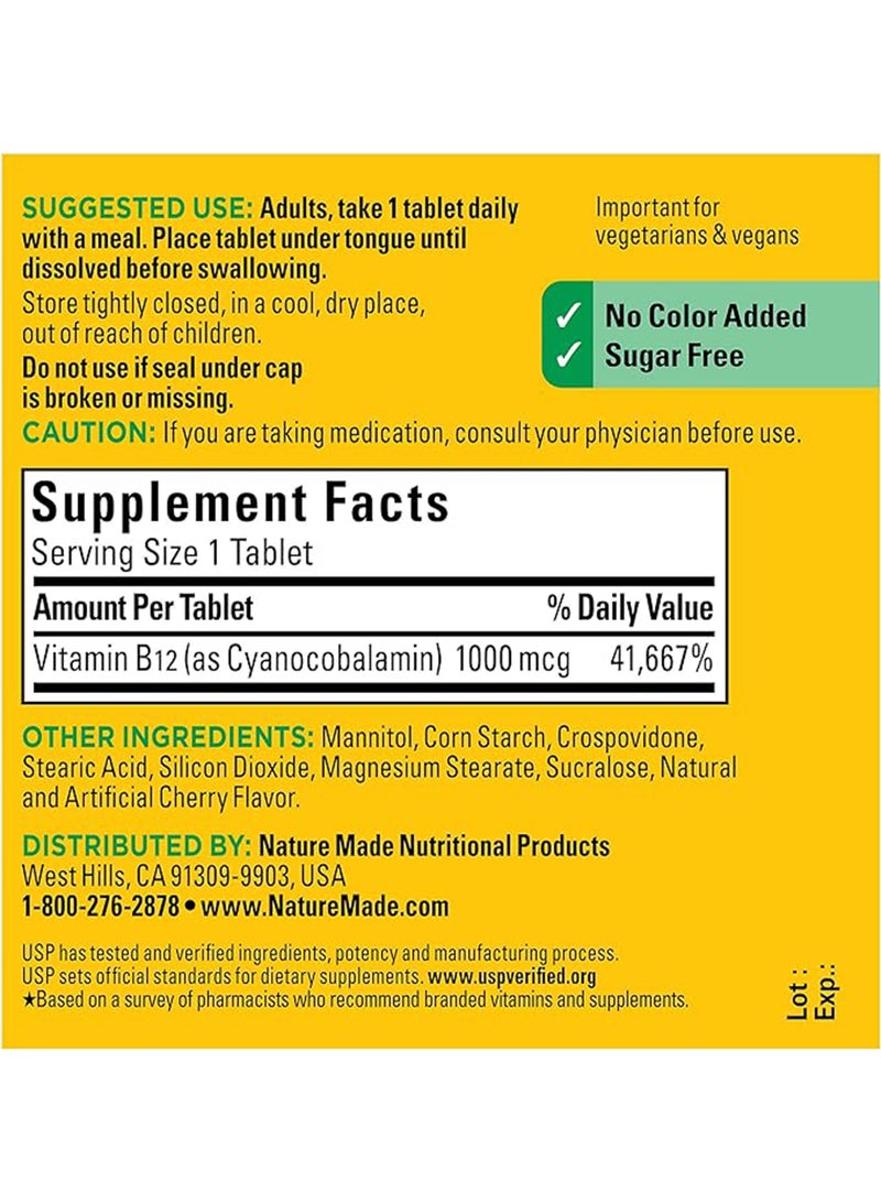 Nature Made Fast Dissolve B-12, 1000mcg - 50 Tablets - Image 2