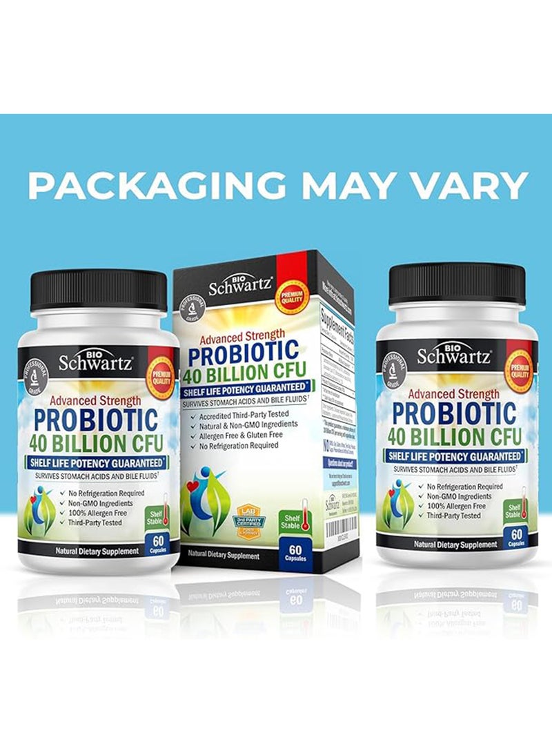 BioSchwartz Advanced Strength Probiotic 40 Billion Cfu 60 Capsules Packaging May Vary - Image 3