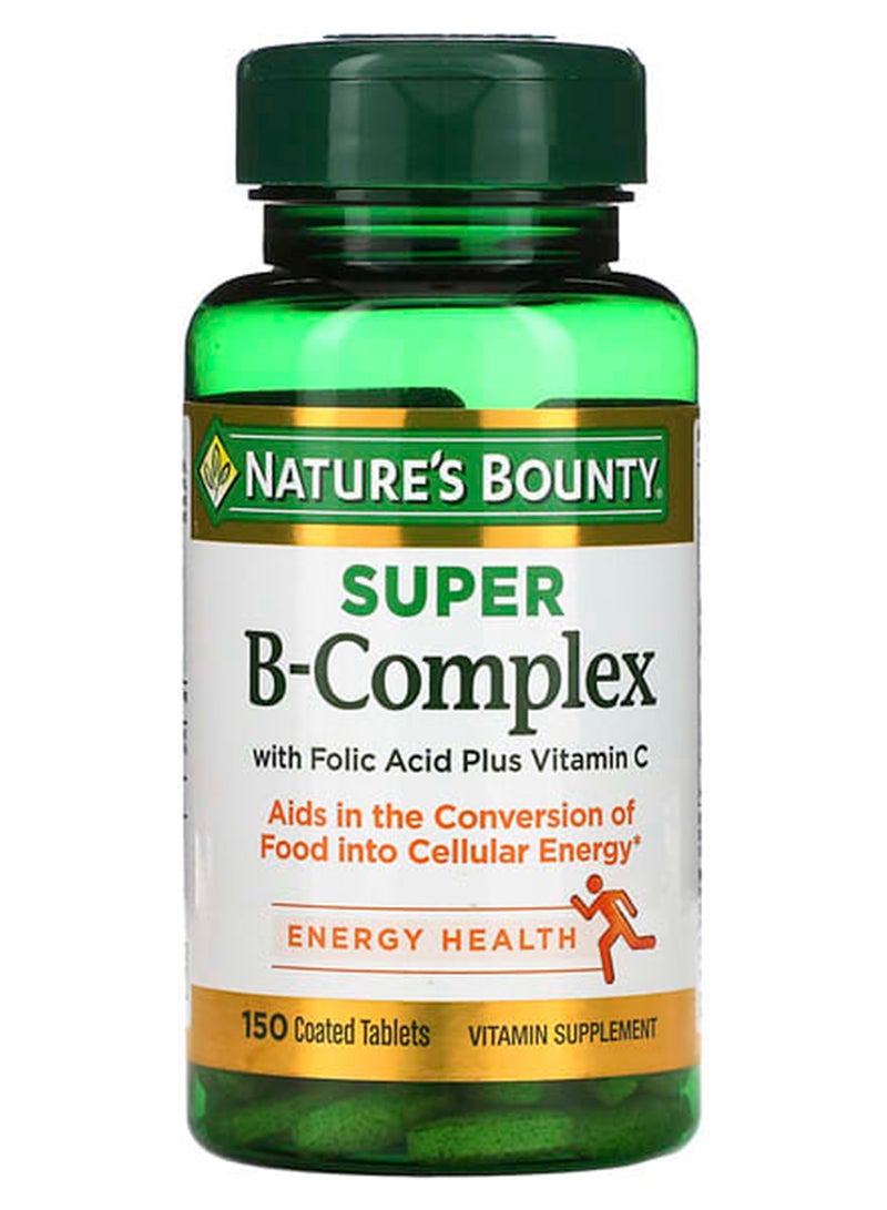 NATURE'S BOUNTY Nature's Bounty, Super B-Complex with Folic Acid Plus Vitamin C, 150 Coated Tablets  - Image 1
