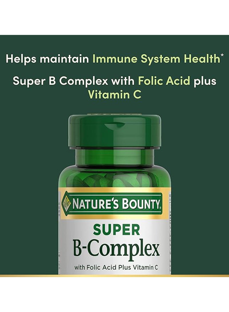 NATURE'S BOUNTY Nature's Bounty, Super B-Complex with Folic Acid Plus Vitamin C, 150 Coated Tablets  - Image 4