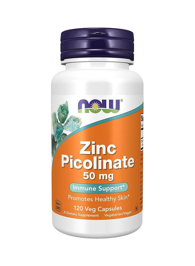 Now Foods - Zinc Picolinate Dietary Supplement - 120 Veg Capsules 50 Mg - Image 1