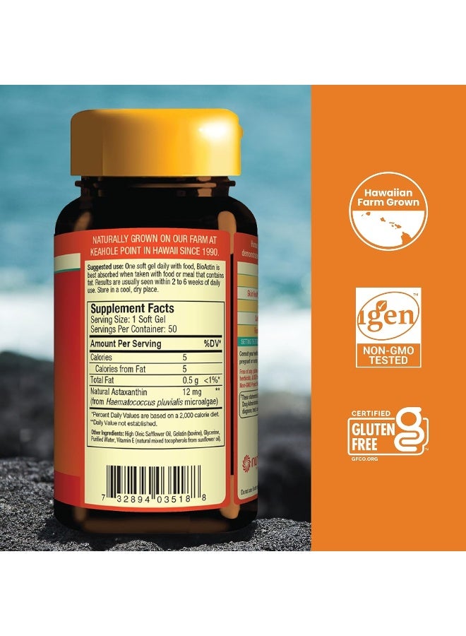 Nutrex Hawaii - BioAstin Hawaiian Astaxanthin, 12 mg, 50 Softgels - Image 1