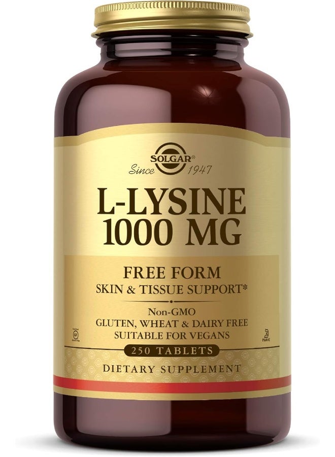 Solgar L-Lysine 1000 mg, 250 Tablets - Image 1