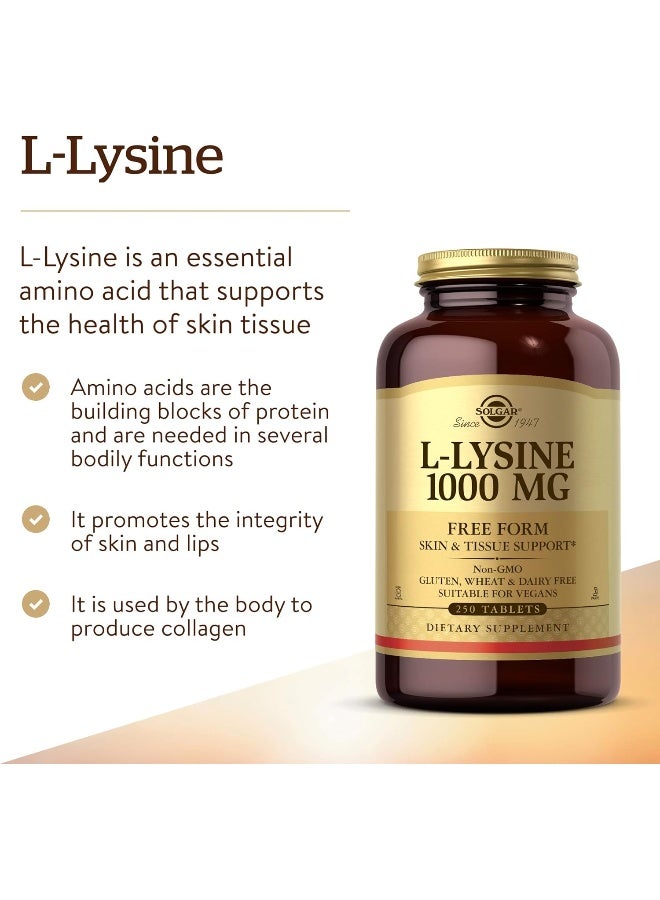 Solgar L-Lysine 1000 mg, 250 Tablets - Image 3