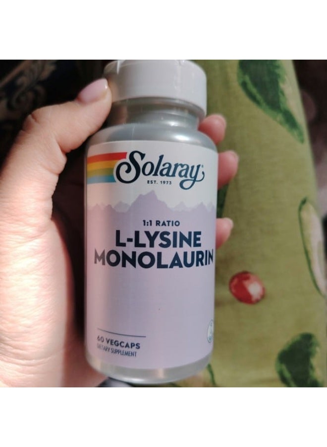Solaray L-Lysine Monolaurin + Immune Support 60 VegCaps  - Image 2