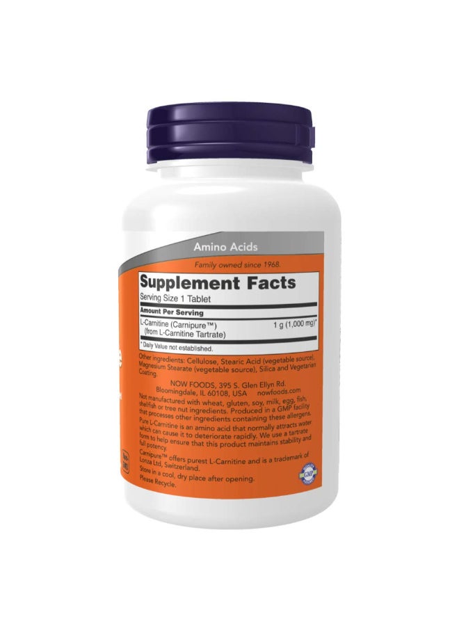 Now Foods L-Carnitine 1000mg Dietary Supplement - 50 Tablets - Image 2