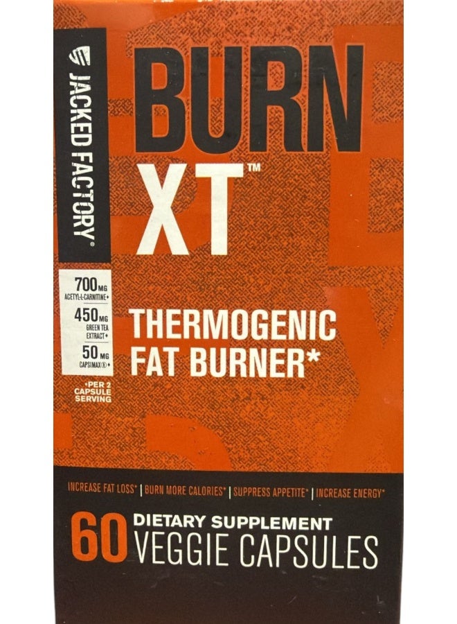 Jacked Factory Burn-XT Thermogenic Fat Burner - 60 Veggie Capsules - Image 1