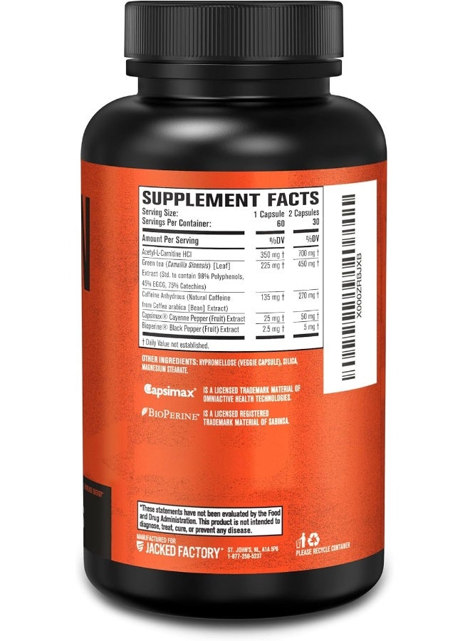 Jacked Factory Burn-XT Thermogenic Fat Burner - 60 Veggie Capsules - Image 4