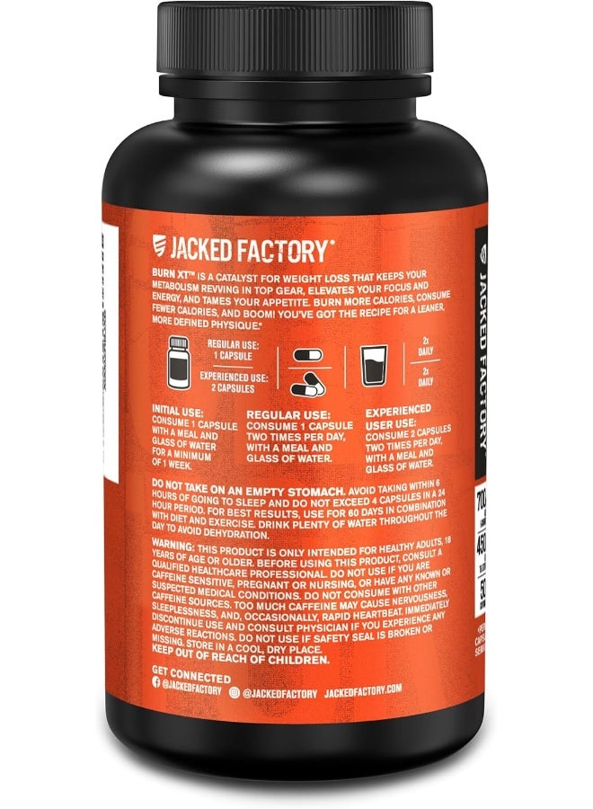 Jacked Factory Burn-XT Thermogenic Fat Burner - 60 Veggie Capsules - Image 5