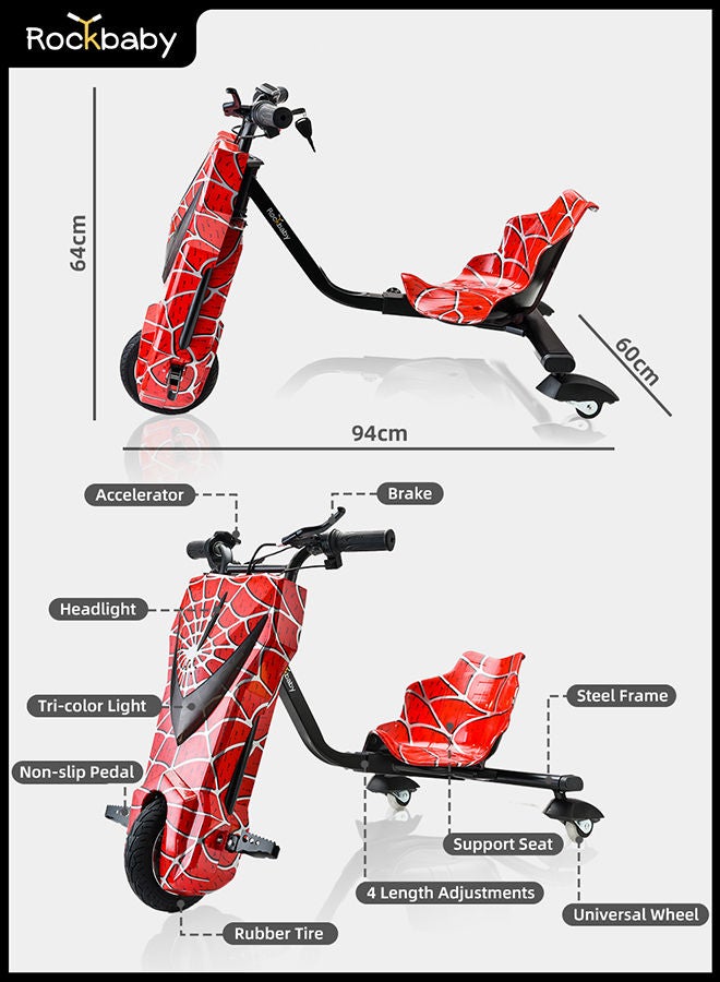Rockbaby - 36V High-Power 360°Children/Adult Electric Drifting Scooter-Adjustable With Bluetooth And Protective Gear 68.5X54X21cm 68.5X54X21cm - Image 1