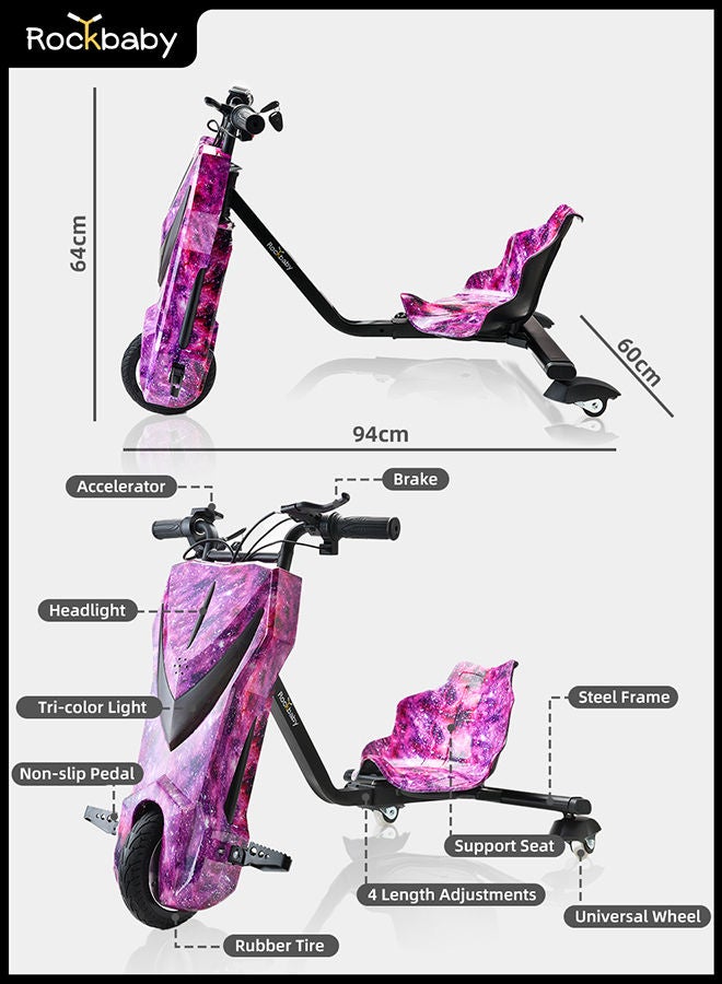 Rockbaby 36V High-Power 360°Children/Adult Electric Drifting Scooter-Adjustable With Bluetooth And Protective Gear 68.5X54X21cm 68.5X54X21cm  - Image 5