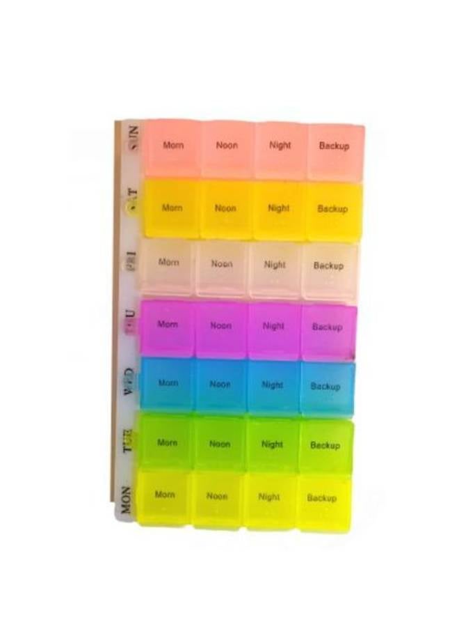 Generic 28 Grid Portable Plastic One-Week Filling Pill Box Kit - Image 1
