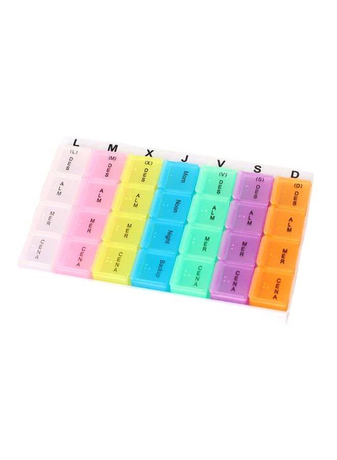 Generic 28 Grid Portable Plastic One-Week Filling Pill Box Kit - Image 2
