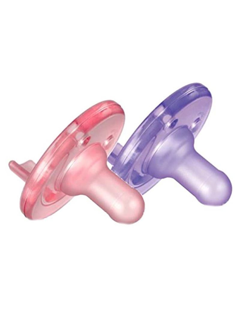 PHILIPS AVENT Free-Bpa and Latex Silicone Soothie Pacifier, Pack of 2, Pink/Purple - SCF190/02  - Image 1