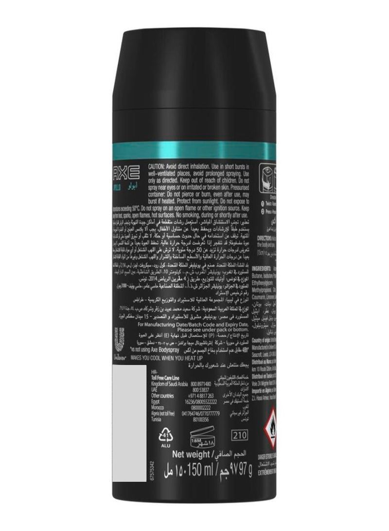 Axe Apollo Deodorant Spray, 150ml  - Image 2