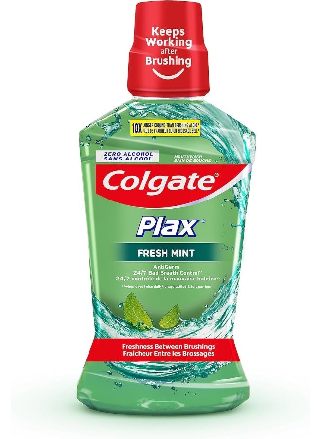 Colgate Mouthwah Plax Fresh Mint Pack Of 2 500+250 ml Green - Image 2