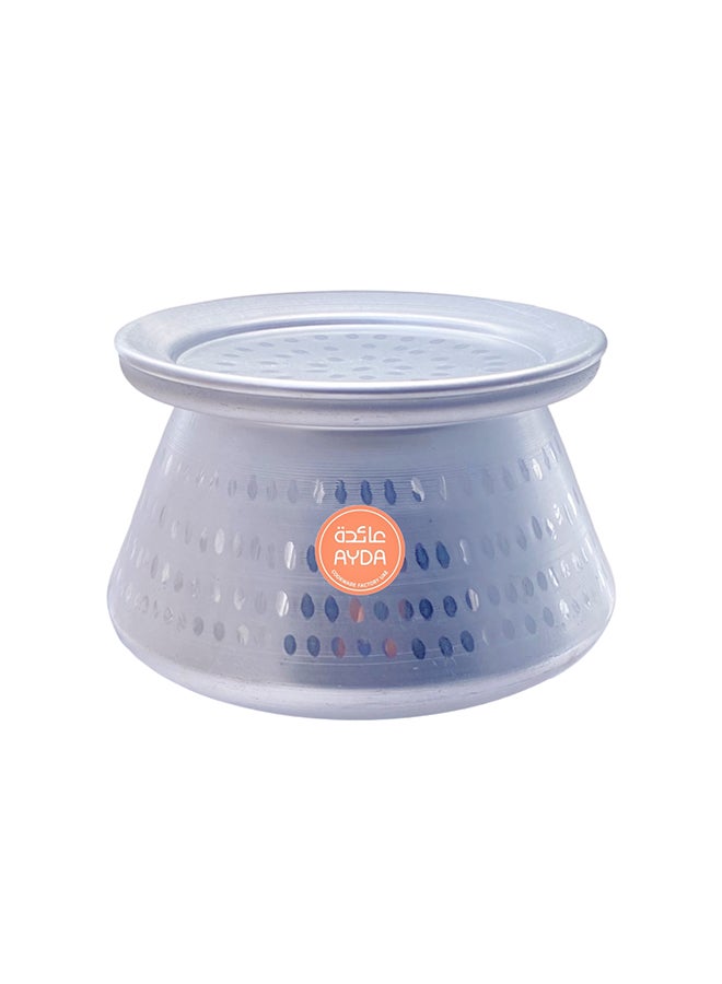 Ayda - Hammered Aluminium Biryani/Hareesa Decorative Pot With Lid Silver 4Liters - Image 1