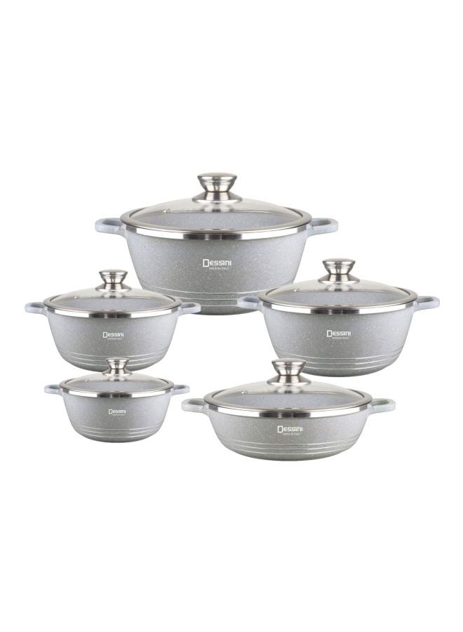 ديسيني طقم عشاء اوبال وير من 24 قطعة رمادي 3 Casserole(20, 24, 28, 32), 1 Shallow Casserole(28)سم