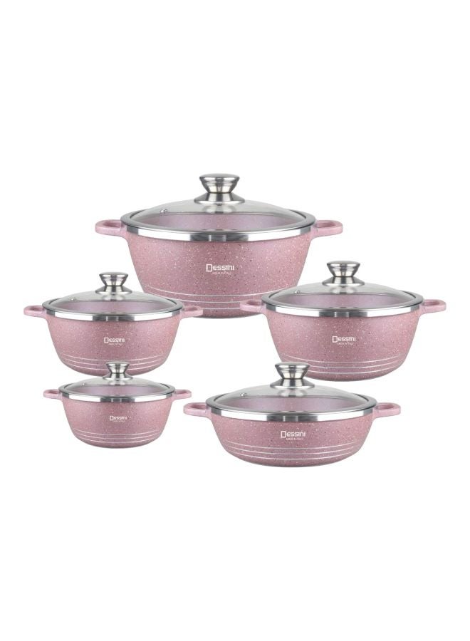 DESSINI Tea And Coffee Thermos Flask Pink 4 Casserole (20, 24, 28, 32 ), 1 Shallow Casserole (28 )cm 