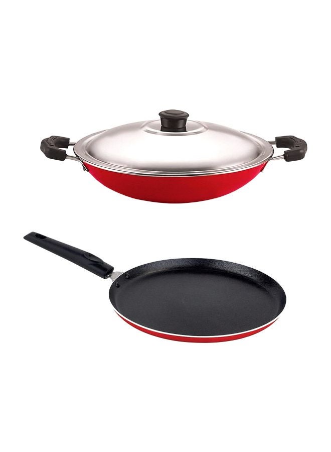 ميثرا طقم أدوات طهي غير لاصقة أحمر/أسود - Image 1