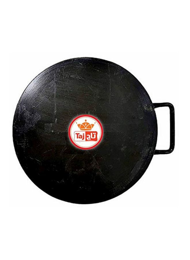 تاج مقلاة دائرية مسطحة من الحديد مناسبة لصنع الكريب أسود 14بوصة