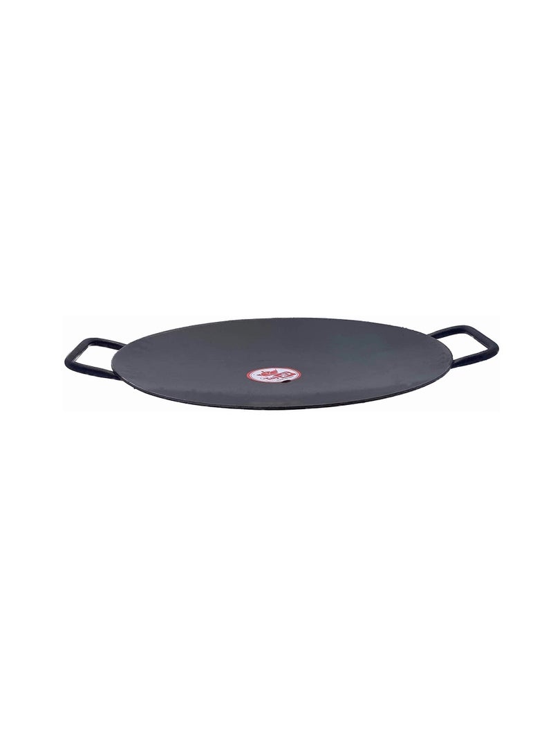 TAJ Iron Dual Handle Concave Tawa/Pavbhaji Tawa Black/Silver 16inch  - Image 1