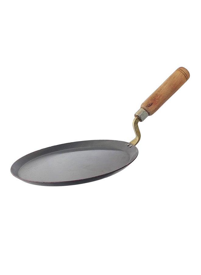 TAJ Iron Roti Tawa With Wooden Handle Black 12inch  - Image 1