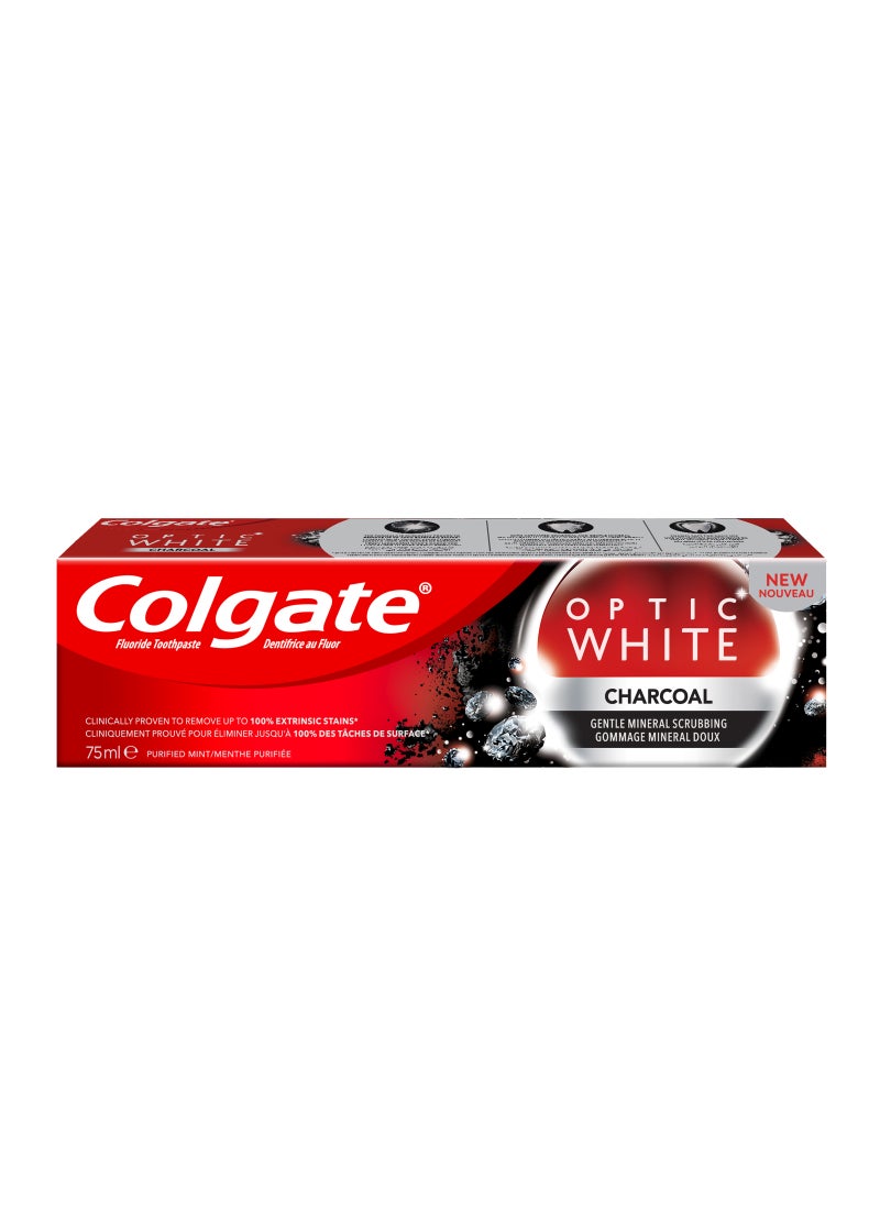 Colgate - Optic White Charcoal Toothpaste 75ml - Image 1