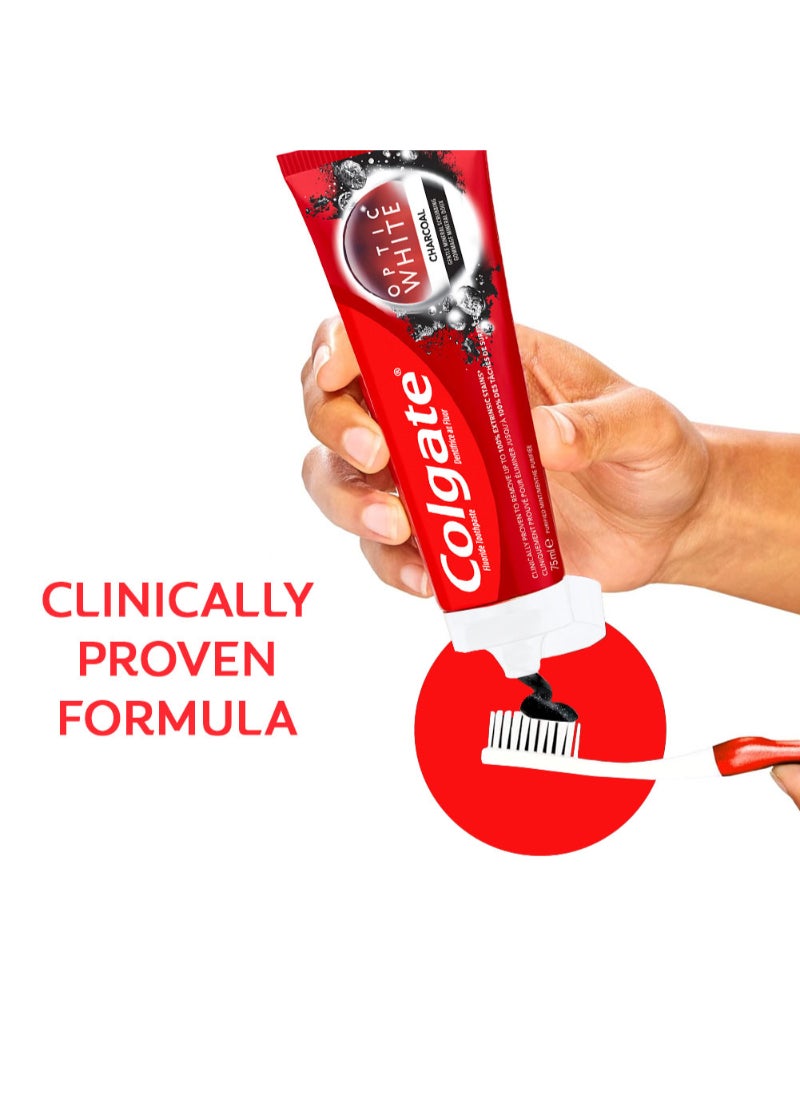 Colgate - Optic White Charcoal Toothpaste 75ml - Image 1