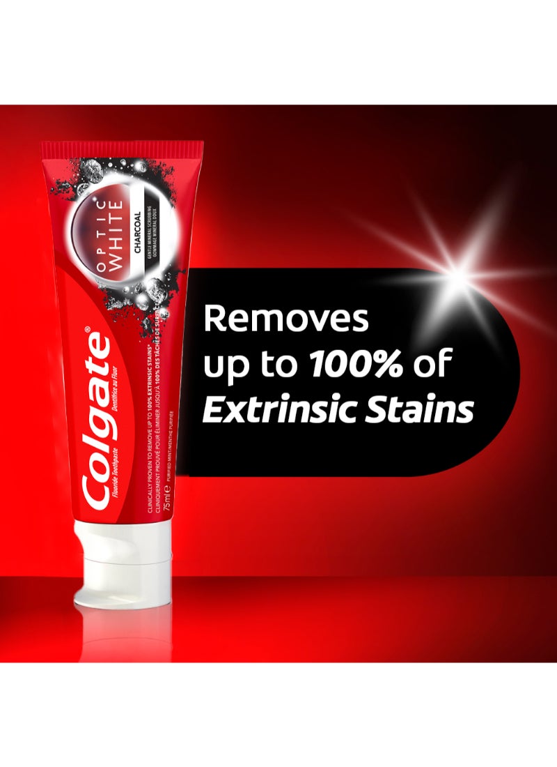 Colgate - Optic White Charcoal Toothpaste 75ml - Image 1