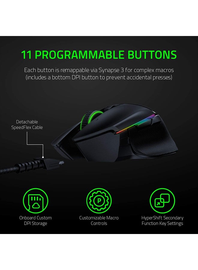 RAZER - Razer Basilisk Ultimate HyperSpeed Wireless Gaming Mouse with Charging Dock, 20K DPI Optical Sensor, Chroma RGB, 11 Programmable Buttons, 100 Hr Battery - Classic Black Black - Image 1