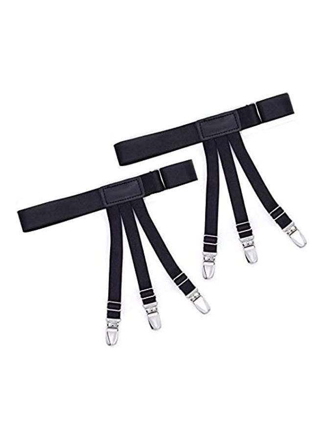 Adjustable Elastic Shirt Holder Garter Black - Image 1