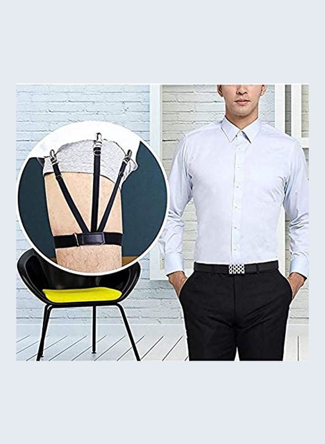 Adjustable Elastic Shirt Holder Garter Black - Image 3