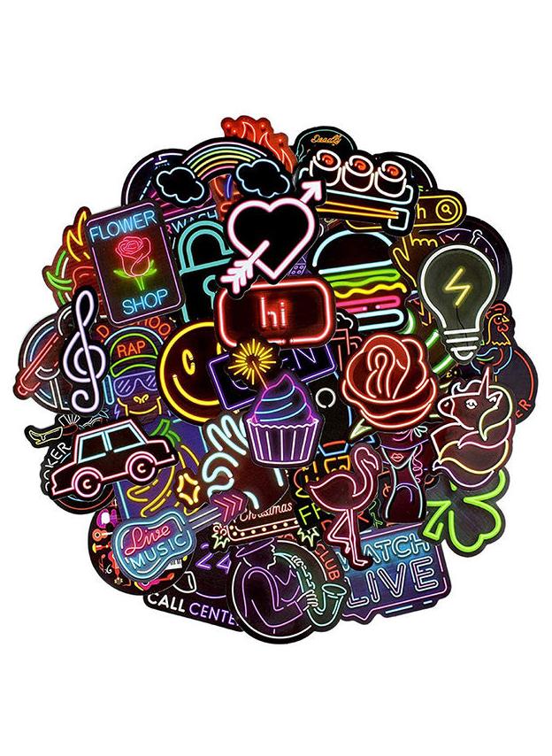 مجموعة ملصقات رائعة من الفينيل مضادة للماء ذاتية اللصق مكونة من 50 قطعة - Image 1