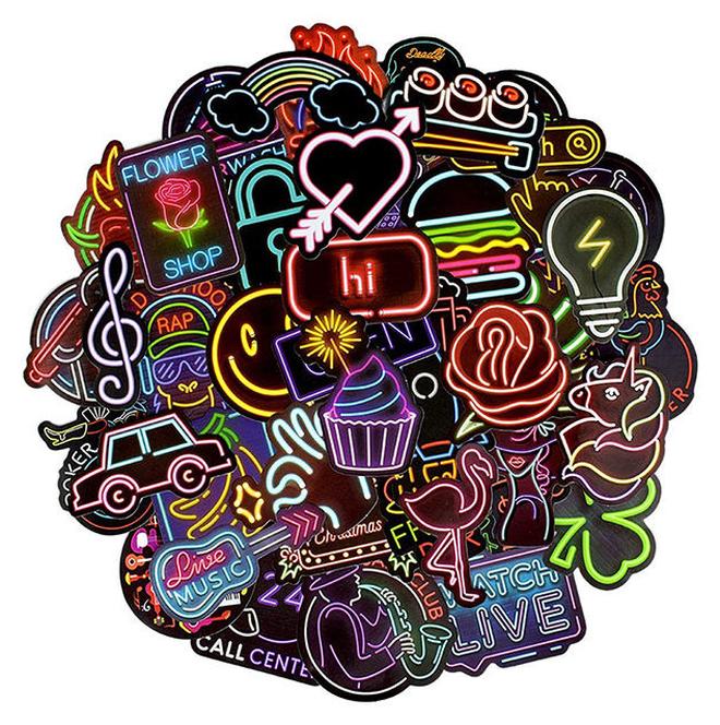 50-Piece Waterproof Self Adhesive Cool Vinyl Decal Graffiti Sticker Set - Image 1