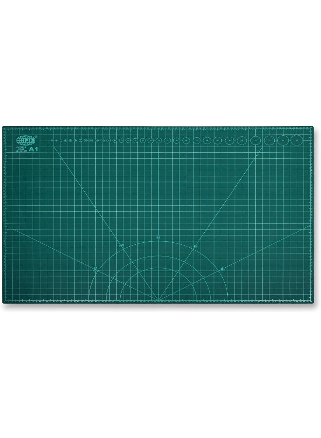 FIS A1 Cutting Mat (594x841mm) with Guide Lines and Ruler Lines - Ideal for Crafting, Green Green - Image 1