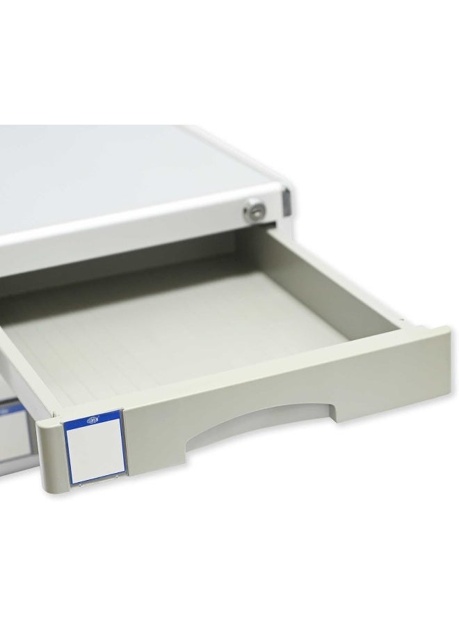 FIS Aluminium File Cabinet with Key, 3 Drawers, Grey, 300 x 360 x 205 mm Grey - Image 5